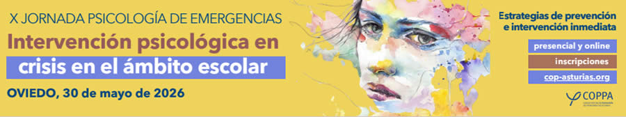 Jornada Intervención psicológica en crisis en el ámbito escolar. Colegio Oficial de Psicología del Principado de Asturias