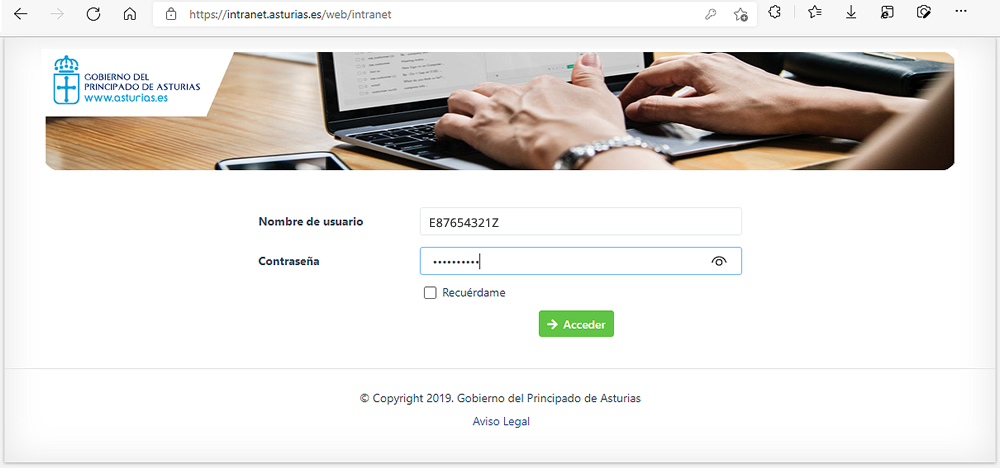 Acceso al Portal del Empleado público del Principado de Asturias