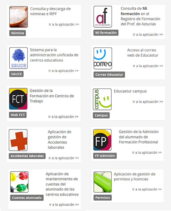 Aplicaciones: información y acceso a aplicaciones de uso educativo