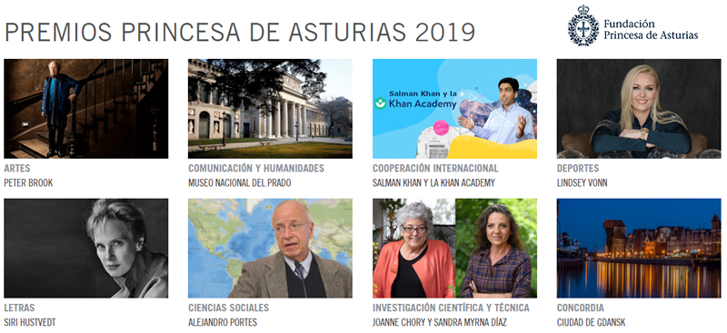 Premios Princesa de Asturias 2019 Premios Princesa de Asturias 2019
