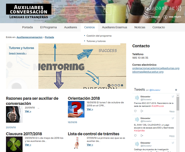 Web Auxiliares de conversación