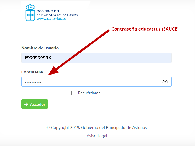 Acceso del personal docente a la Intranet del Principado de Asturias