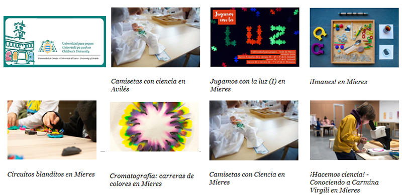 Universidad para peques. Universidad de Oviedo. Actividades educativas