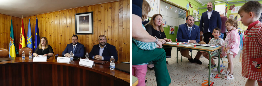 16-06-2022. El presidente del Principado y la consejera de Educación visitan Sariego