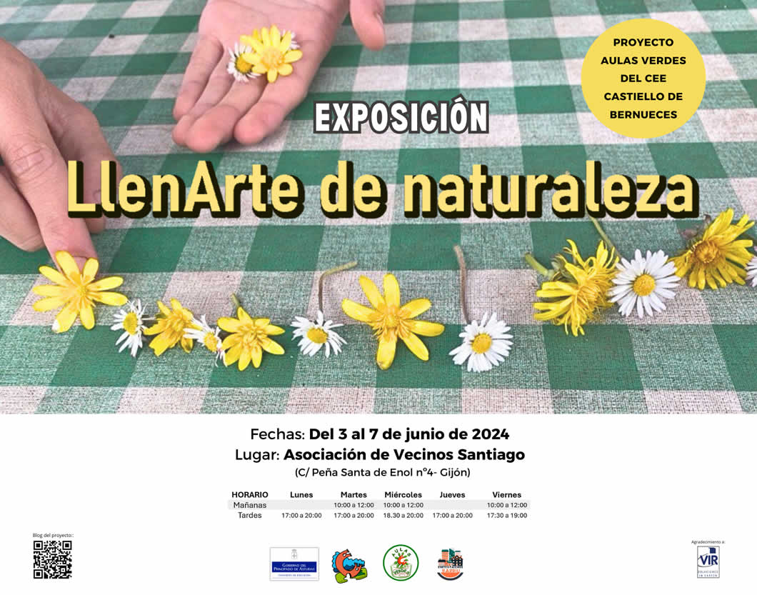 CEE Castiello de Brnueces (Gijón). 06-2024. Proyecto Aulas Verdes. Exposición LlenArte de naturaleza